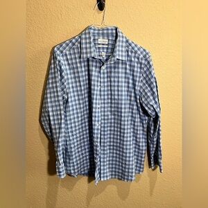 Lucky Brand Men's Blue Plaid Button Down Shirt